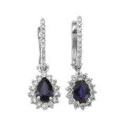 1.57 Karat Diamond Sapphire Earrings