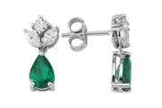 1.75 Karat Diamond Emerald Earrings