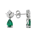 Load image into Gallery viewer, 1.75 Karat Diamond Emerald Earrings