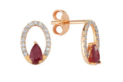 0.71 Karat Diamond Ruby Earrings