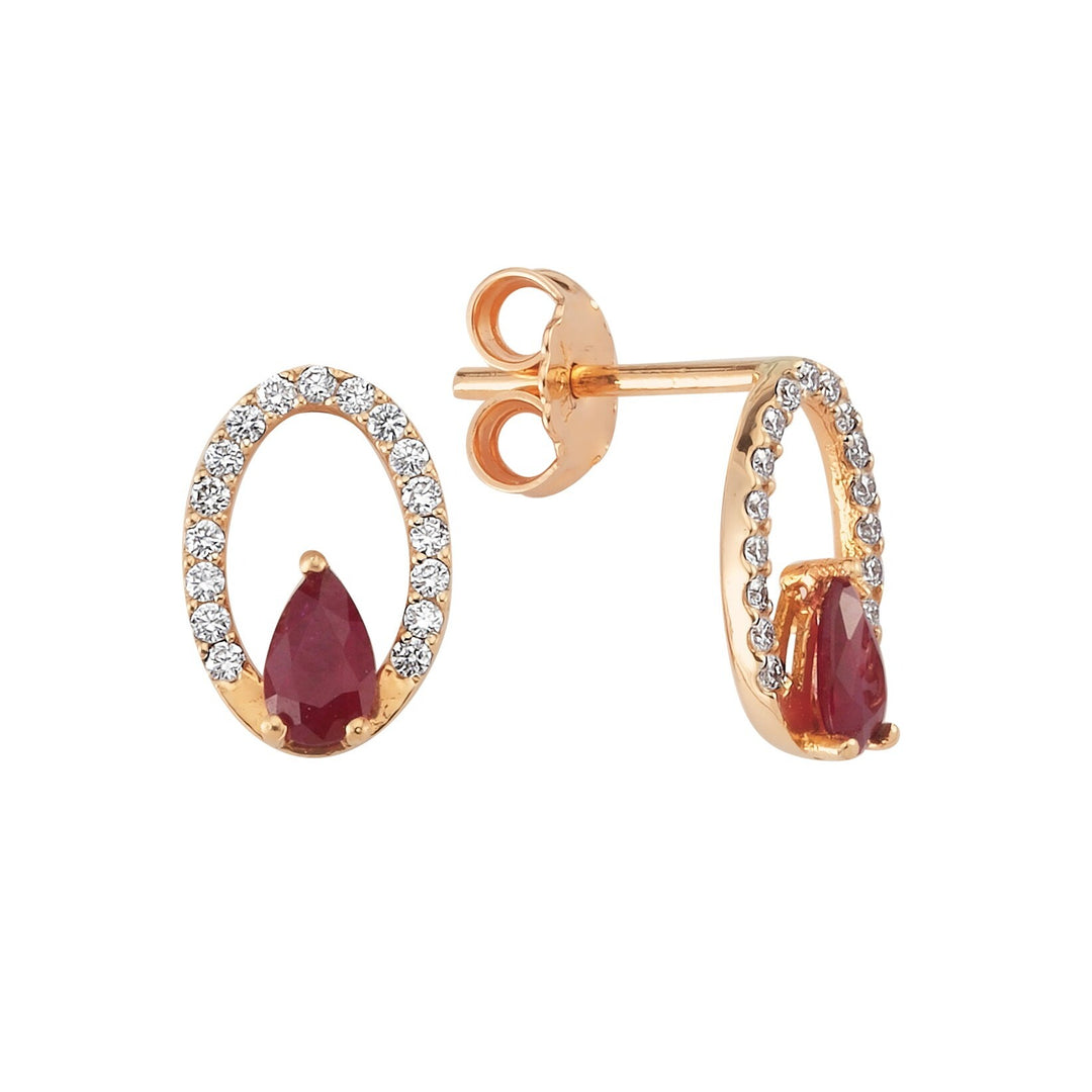 0.71 Karat Diamond Ruby Earrings