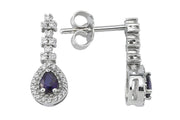 0.60 Karat Diamond Sapphire Earrings