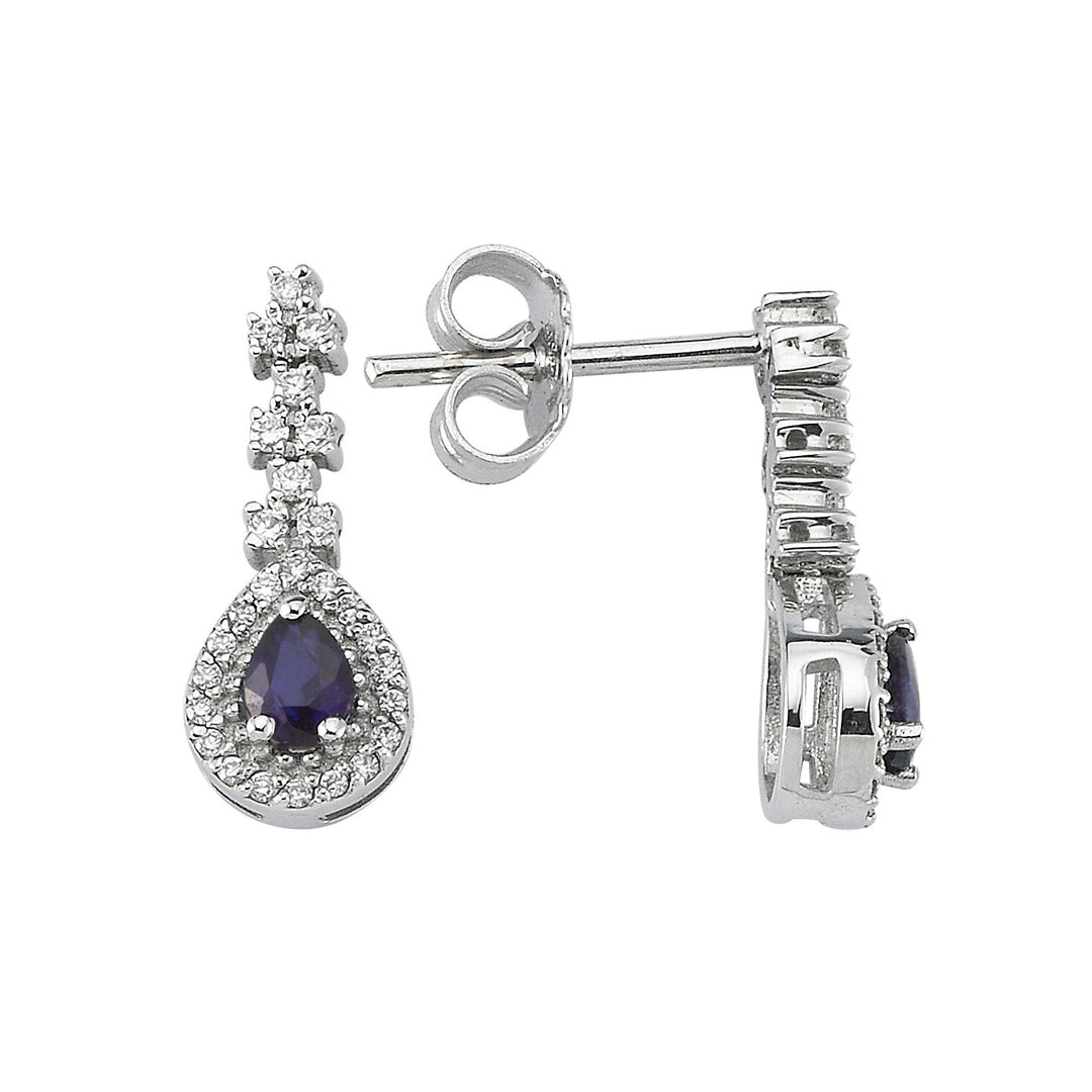 0.60 Karat Diamond Sapphire Earrings