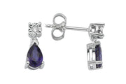 0.99 Karat Diamond Sapphire Earrings