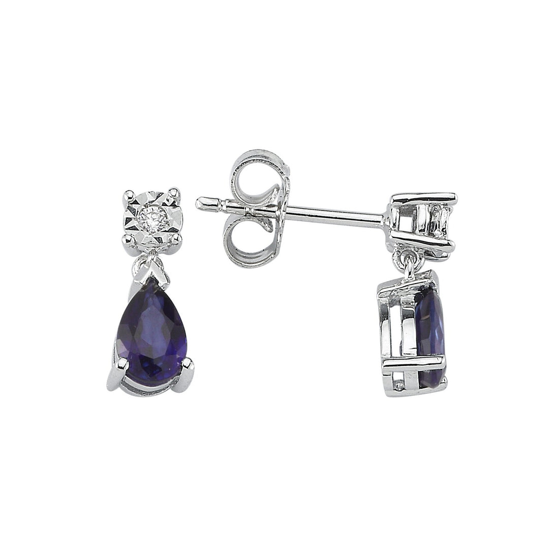 0.99 Karat Diamond Sapphire Earrings
