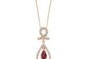 0.73 Karat Diamond Ruby Necklace