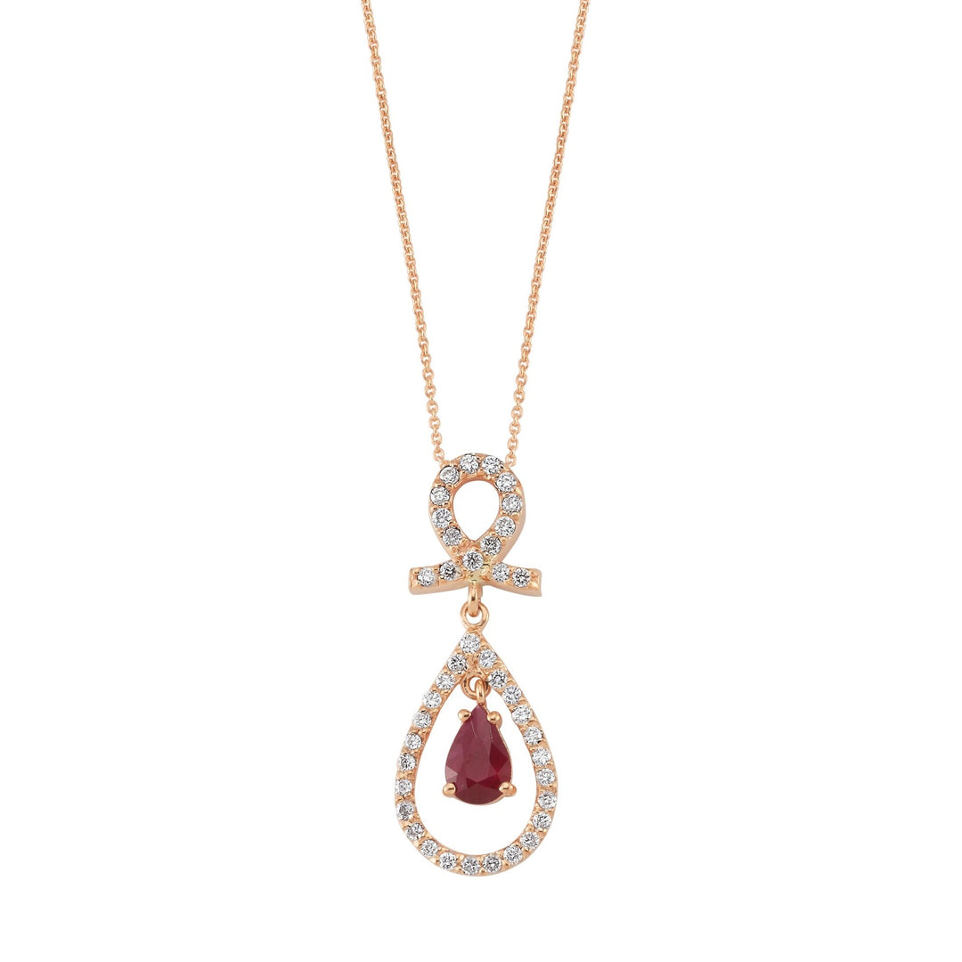 0.73 Karat Diamond Ruby Necklace