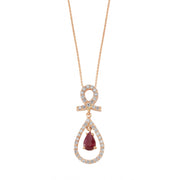 0.73 Karat Diamond Ruby Necklace