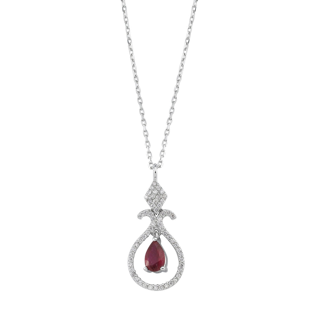 0.68 Karat Diamond Ruby Necklace