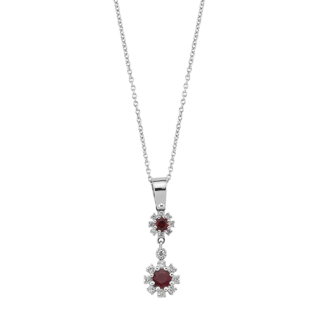 0.54 Karat Diamond Ruby Necklace