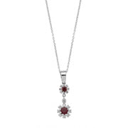 0.54 Karat Diamond Ruby Necklace