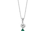 0.95 Karat Diamond Emerald Necklace