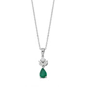 0.95 Karat Diamond Emerald Necklace