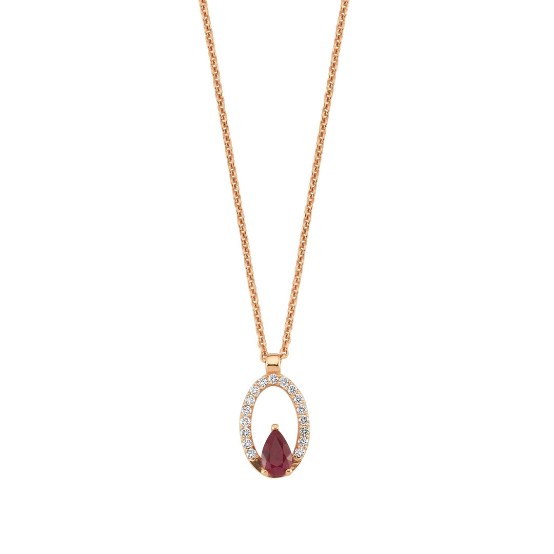 0.40 Karat Diamond Ruby Necklace