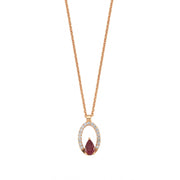 0.40 Karat Diamond Ruby Necklace