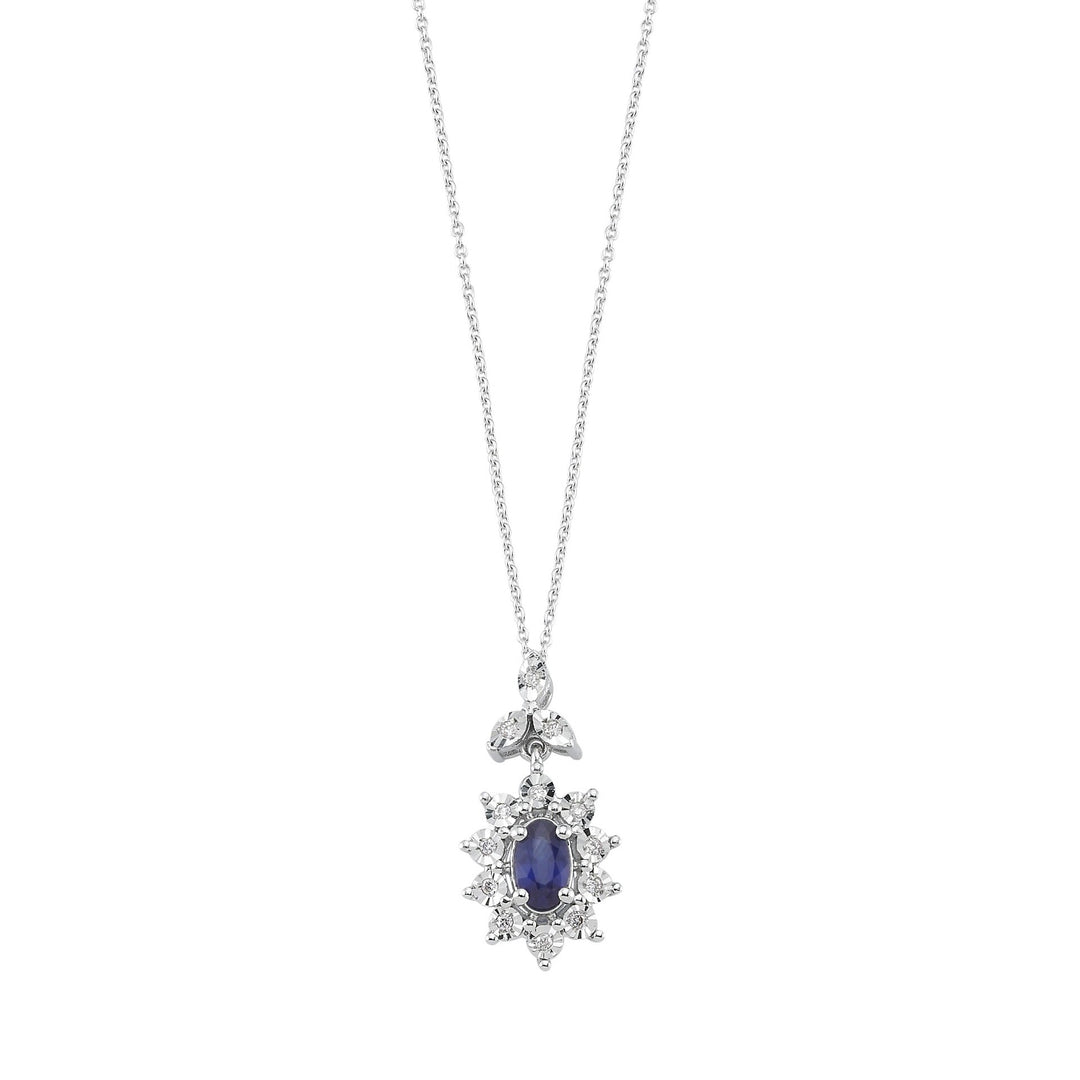 0.46 Karat Diamond Sapphire Necklace
