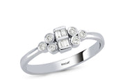 0.13 Karat Baguette Stone Set Diamond Ring