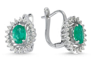 1.92 Karat Diamond Emerald Earrings