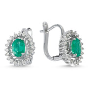 1.92 Karat Diamond Emerald Earrings