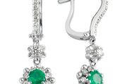 1.15 Karat Diamond Emerald Earrings