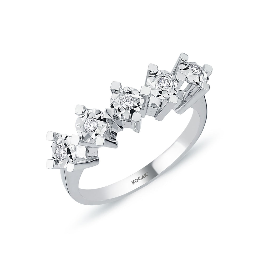 0.30 Karat EF SI Five Stone Diamond Ring