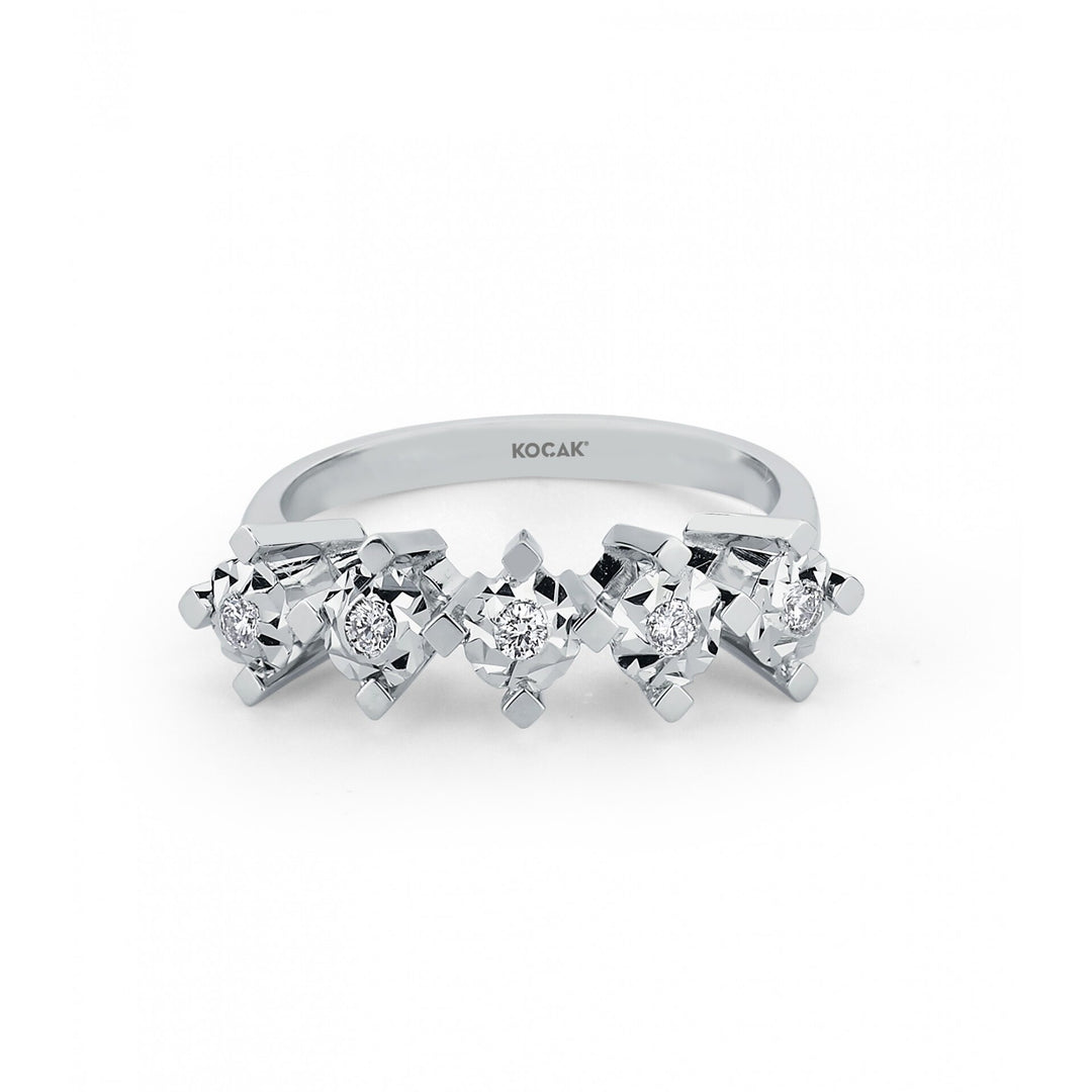 0.30 Karat EF SI Five Stone Diamond Ring