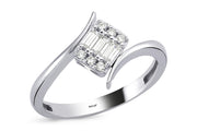 14ct Baguette Stone Set Gold Ring