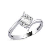 14ct Baguette Stone Set Gold Ring