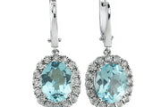 8.49 Karat Mavi Topaz Diamond Earrings