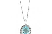 4.58 Karat Mavi Topaz Diamond Necklace