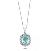4.58 Karat Mavi Topaz Diamond Necklace