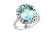 4.80 Karat Mavi Topaz Diamond Ring