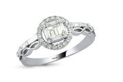 0.45 Karat Baguette Stone Set Diamond Ring