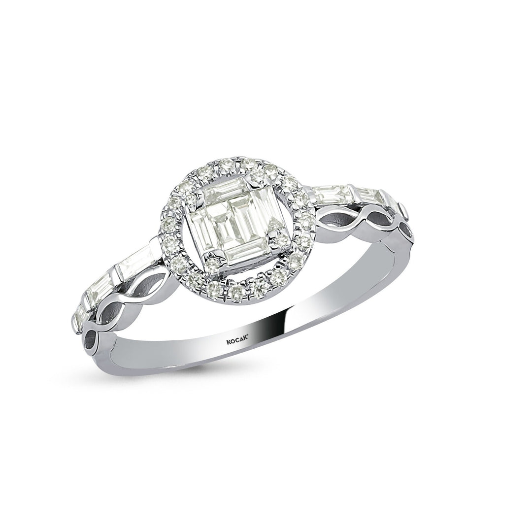 0.45 Karat Baguette Stone Set Diamond Ring