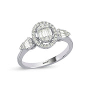 0.35 Karat Baguette Stone Set Diamond Ring
