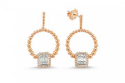 0.63 Karat Baguette Diamond Earrings