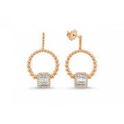 0.63 Karat Baguette Diamond Earrings