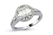 0.57 Karat Baguette Stone Set Diamond Ring