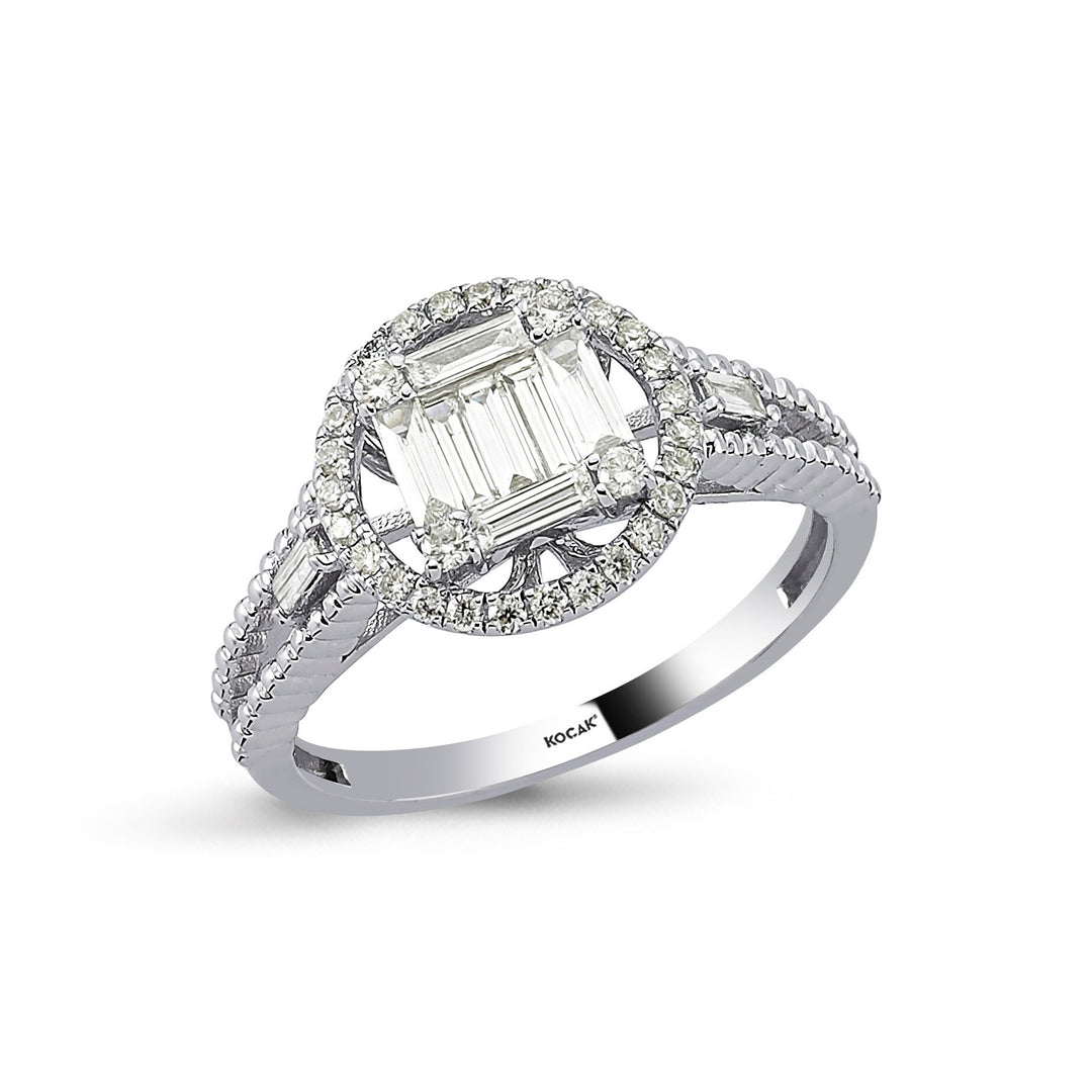 0.57 Karat Baguette Stone Set Diamond Ring