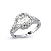 0.57 Karat Baguette Stone Set Diamond Ring