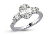 0.71 Karat Baguette Stone Set Diamond Ring