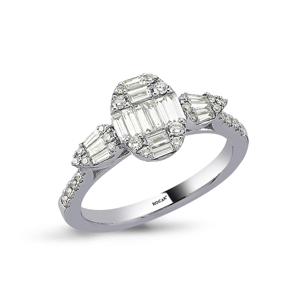 0.71 Karat Baguette Stone Set Diamond Ring