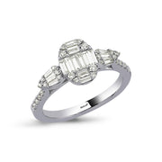 0.71 Karat Baguette Stone Set Diamond Ring