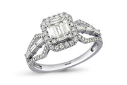 0.68 Karat Baguette Stone Set Diamond Ring