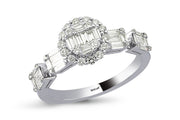 0.71 Karat Baguette Stone Set Diamond Ring