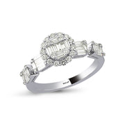 0.71 Karat Baguette Stone Set Diamond Ring