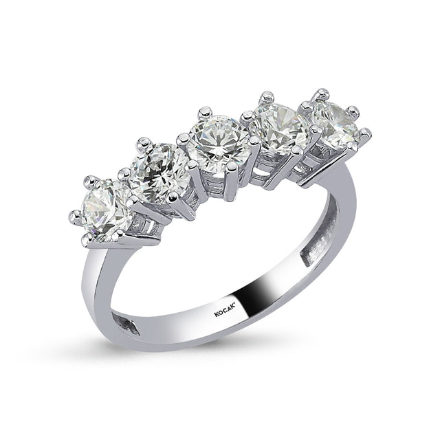 14ct White Gold Five Stone Ring