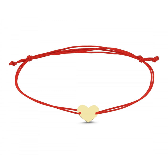 14ct Heart Motif Cord Gold Bracelet