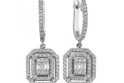 0.86 Karat Baguette Diamond Earrings