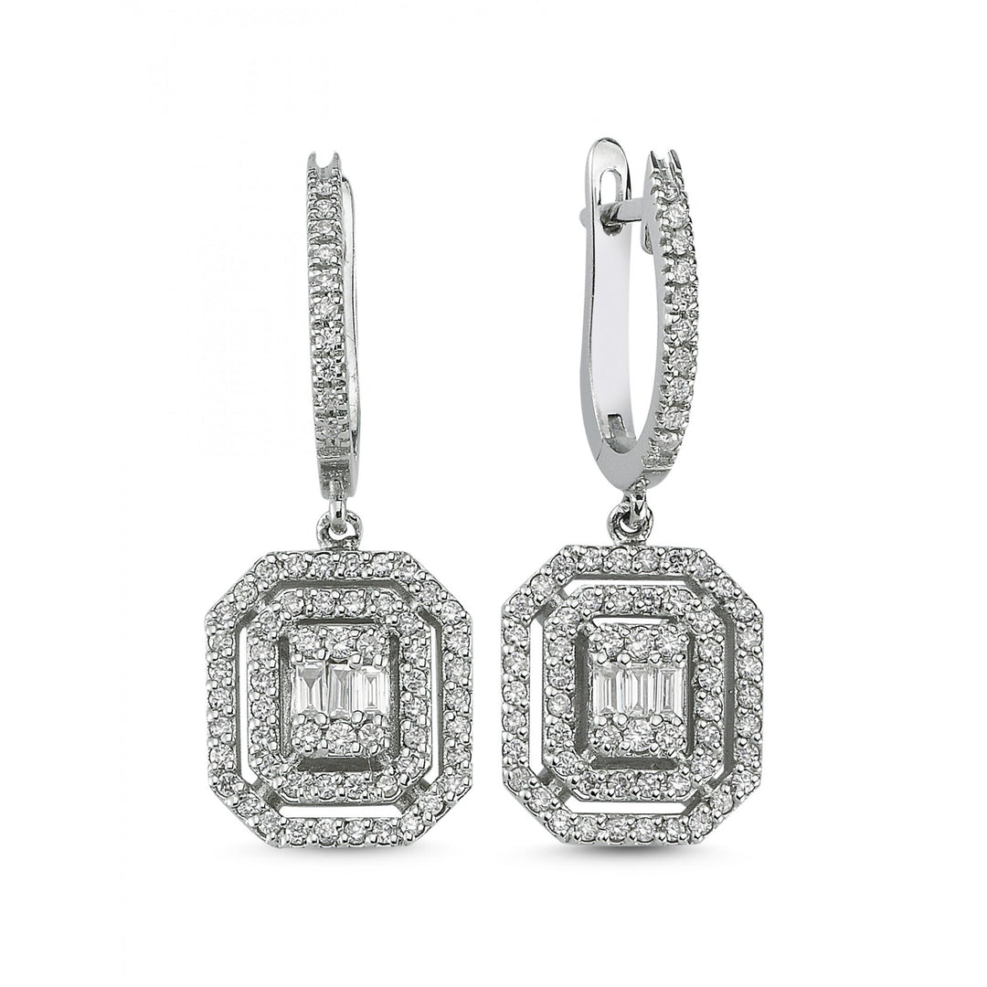 0.86 Karat Baguette Diamond Earrings